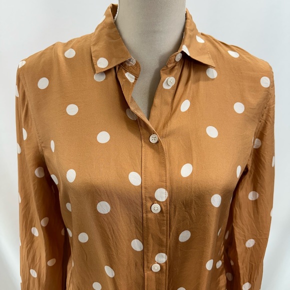 J.Crew Collection Hazel polka dot silk button shirt size 2 - Picture 3 of 8